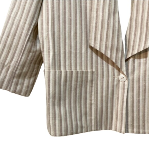 Vintage Michelle Stuart Pinstripe Blazer Jacket Dead Stock Pinstripe 16 NWT - Picture 2 of 15